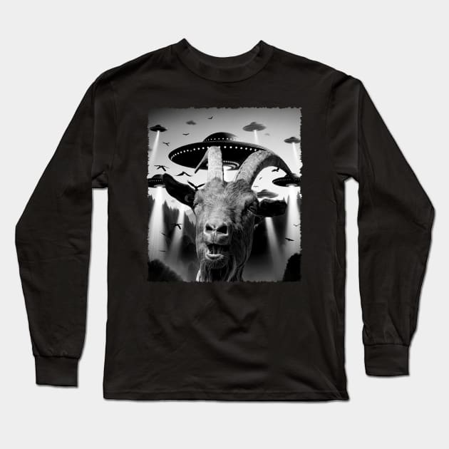 Horns and Hooves Stylish Goat Tee for Nature Lovers Long Sleeve T-Shirt by Gamma-Mage